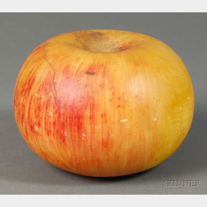 Large Carved Stone Apple