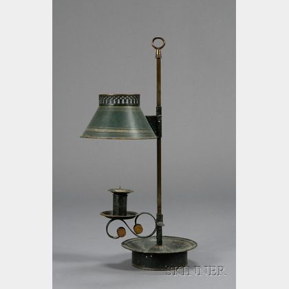 Green-painted Tin Adjustable Lamp