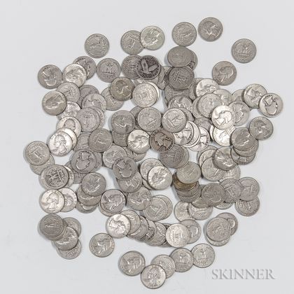 Approximately 147 Mostly Washington Silver Quarters. Estimate $300-400