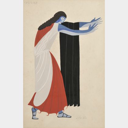 Alexandra Exter (Russian, 1882-1949) Costume Design for Aeschylus's Tragedy Seven Against Thebes (Septem Contra Thebas)