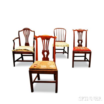 Four Georgian Chairs. Estimate $200-250