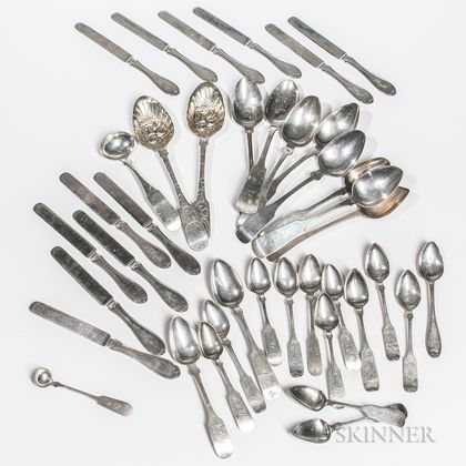 Group of American Coin Silver Flatware