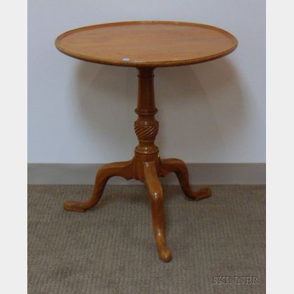 Chippendale Carved Mahogany Dish-top Tea Table. 