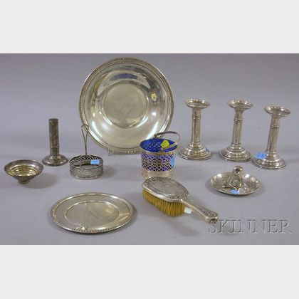 Ten Pieces of Silver and Silver Plated Tableware and Other Decorative Items