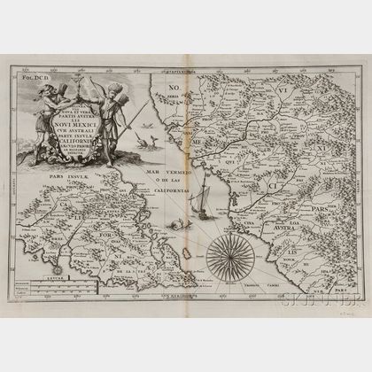 Baja California and Mexico. Heinrich Scherer (1628-1704) Delineatio Nova et Vera Partis Australis Novi Mexici, cum Australi Parte Insul