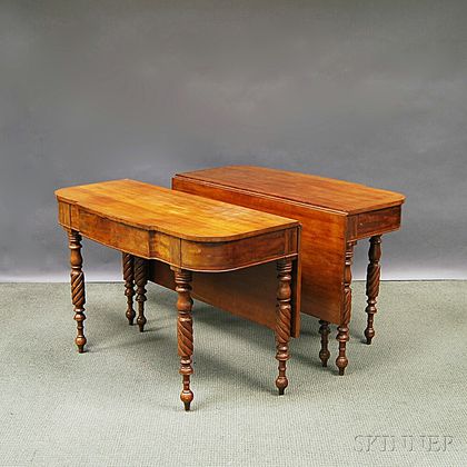 Federal Cherry and Mahogany Veneer Two-piece Banquet Table