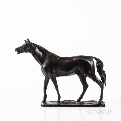 Sculpture of a Stallion After Pierre-Jules Mene (French, 1810-1879)
