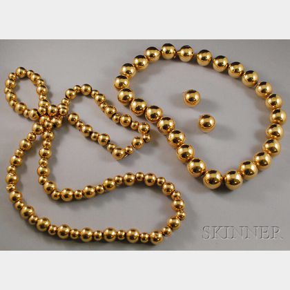 Small Group of 14kt Gold Bead Jewelry
