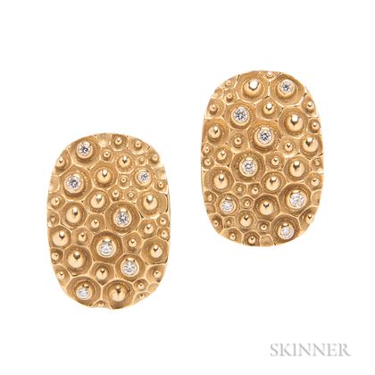 18kt Gold and Diamond Earrings, Alex Sepkus