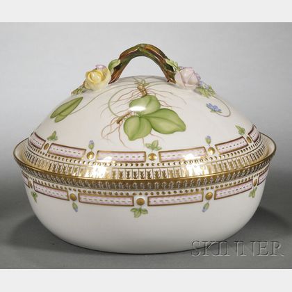 Royal Copenhagen Porcelain "Flora Danica" Covered Serving Bowl