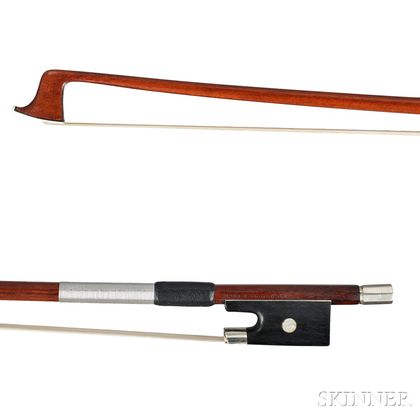 French Nickel Silver-mounted Violin Bow, Jerome Thibouville-Lamy