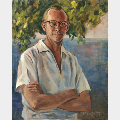 Raphael Soyer (American, 1899-1987) Portrait of a Man (David Soyer, Cellist)