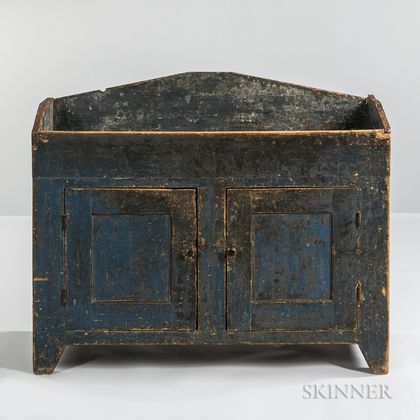 Blue-painted Pine Dry Sink