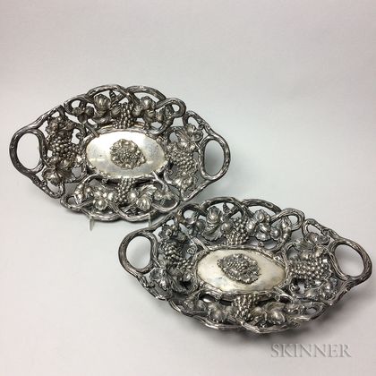 Pair of Continental Silver Weighted Baskets