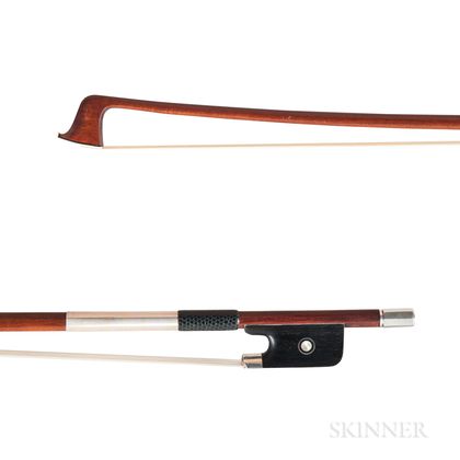 French Silver-mounted Violin Bow, Charles Claude Husson, c. 1900