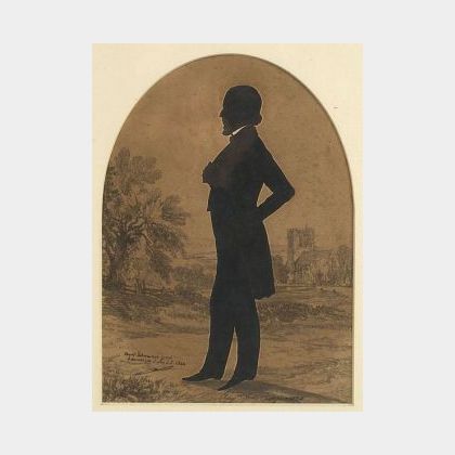 August Edouart (American, 1789-1861) Silhouette Portrait of a Gentleman.