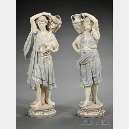 Pair of Porcelain Figures of Servants