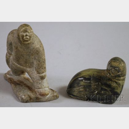 Two Inuit Signed Soapstone Carvings