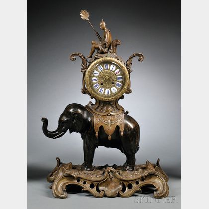 Bronze Elephant Clock