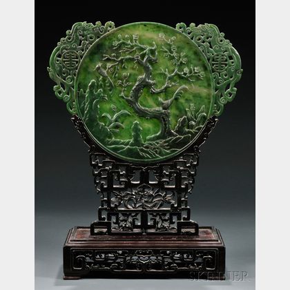 Jade Table Screen with Stand