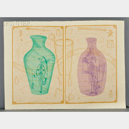 Robin Winters (American, b. 1950) BOTTLE BRIGADE / A Suite of Three Prints