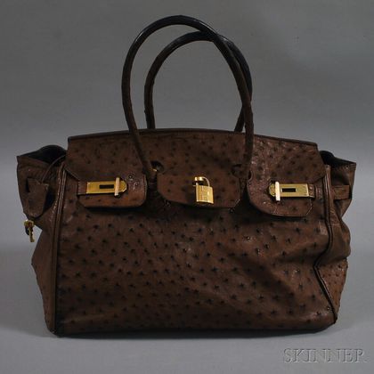 Hermes-type Ostrich Kelly Bag