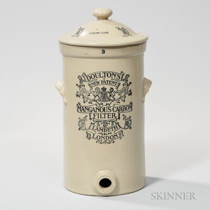 Doulton Stoneware Cistern and Two Lamps