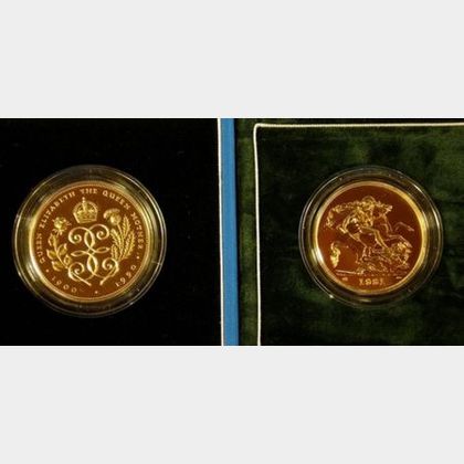 Two United Kingdom £ 5 Gold Proof Coins
