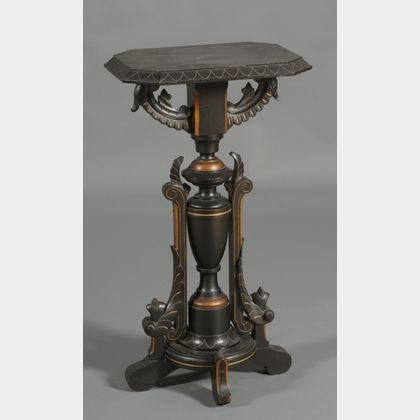 American Aesthetic Movement Ebonized and Part-gilded Pedestal