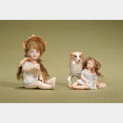 Two Bisque Children Figurines