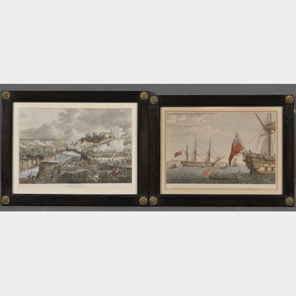 Lot of Eight Framed Hand-colored Intaglio Prints of Napoleonic Scenes: Four After Antoine Charles Horace (Carle) Vernet (French, 175...