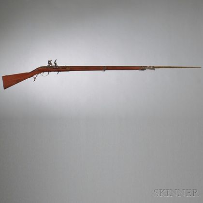 U.S. Hall Model 1819 Breech Loading Flintlock Rifle and Bayonet