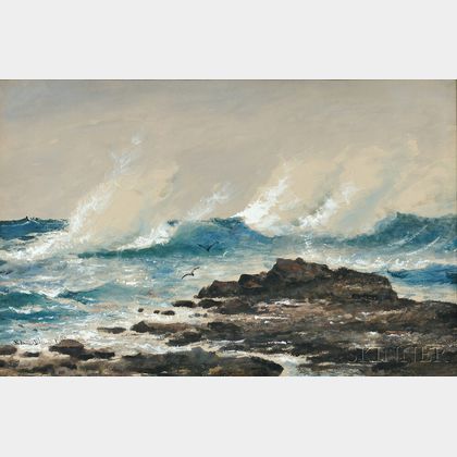 Edmund Darch Lewis (American, 1835-1910) Crashing Waves