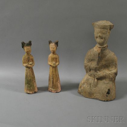 Three Pottery Tomb Figures