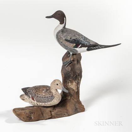 Carved and Painted Pair of Pintail Ducks