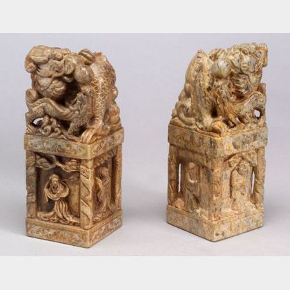 Pair of Soapstone Carvings