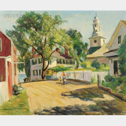 Arthur Safford (American, 1900-1992) A Walk Through Town, Probably a North Shore View