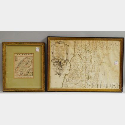 Two Framed Hand-colored Maps of the Holy Land