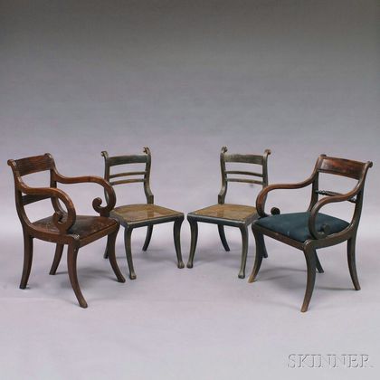 Four European Mahogany Chairs