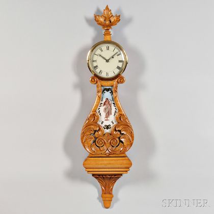 Bench-made Curly Maple and Veneered Lyre Clock
