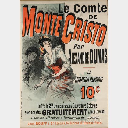 Dumas, Alexandre (1802-1875) Le Comte de Monte Cristo, Poster Illustrated by Jules Chéret (1836-1923).