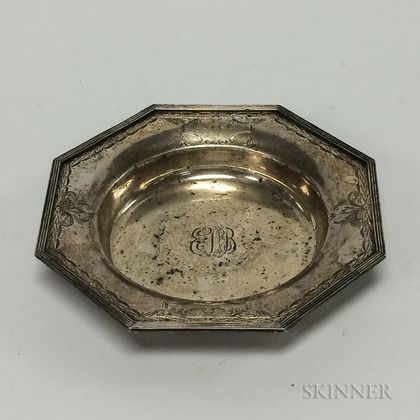 Sterling Silver Octagonal Monogrammed Dish