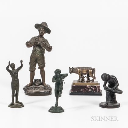 Five Small Bronze Figures