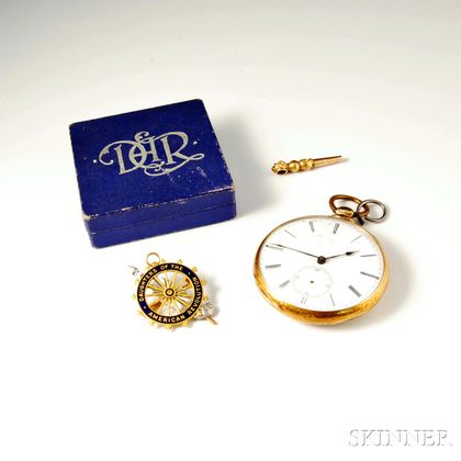 14kt Gold Pocket Watch and Brooch
