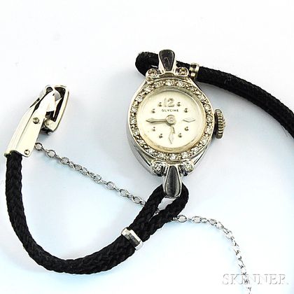 Lady's Glycine 14kt White Gold and Diamond Wristwatch