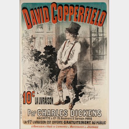 Dickens, Charles (1812-1870) David Copperfield, Poster Illustrated by Jules Chéret (1836-1923).