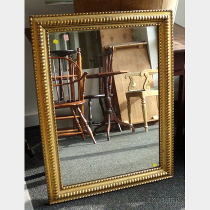 Baroque-style Giltwood and Gesso Ripple Molded Framed Mirror