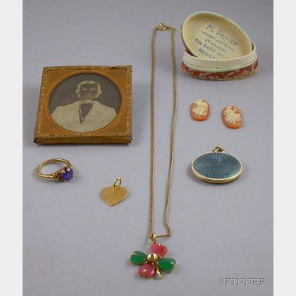 Daguerreotype Negative Portrait and a Small Group of Assorted Estate Jewelry