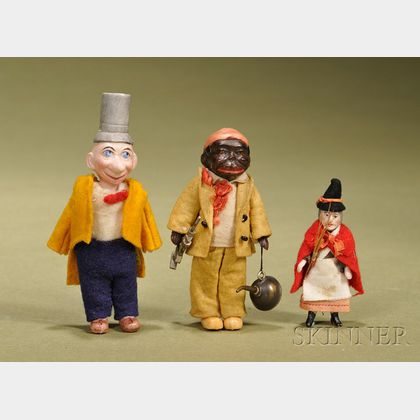 Three German All-Bisque Novelty Dolls