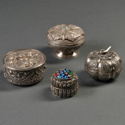 Four Asian Silver Boxes